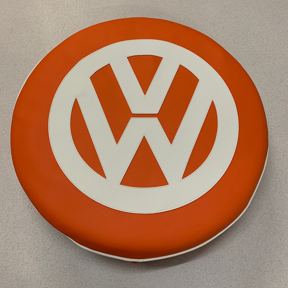 VW Spare Wheel Cover Orange and Off White